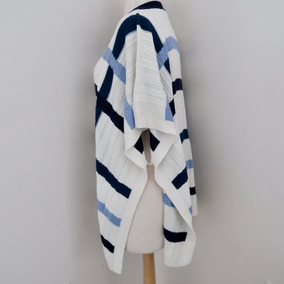 DRAPER JAMES Windowpane Plaid Cape poncho sweater - Picture 4 of 5